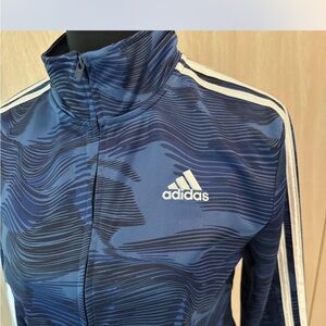 Adidas Women's Navy Patterned Bomber Jacket
